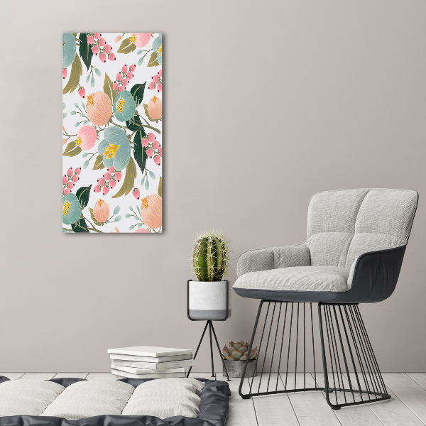 Quadro stampa su vetro verticale Fiori primaverili