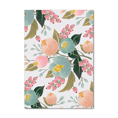 Quadro stampa su vetro verticale Fiori primaverili