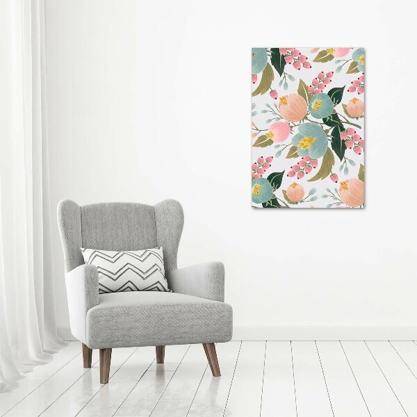 Quadro stampa su vetro verticale Fiori primaverili