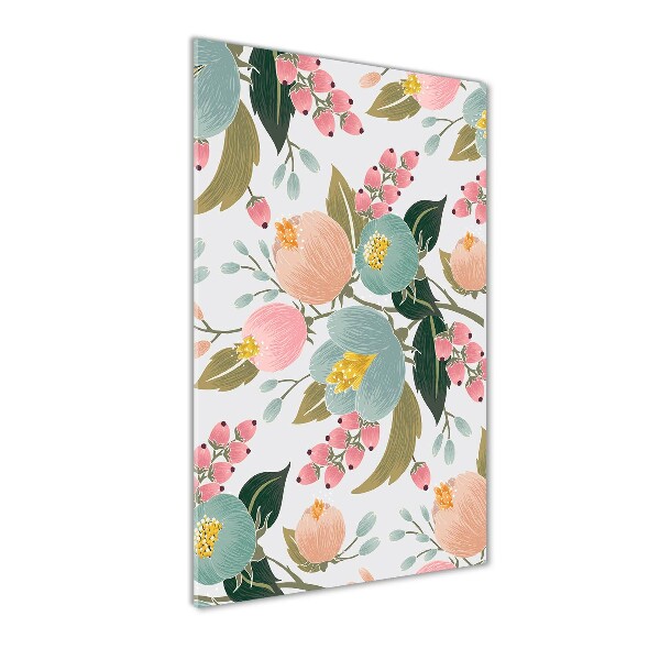 Quadro stampa su vetro verticale Fiori primaverili