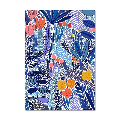 Quadro vetro verticale Fiori tropicali