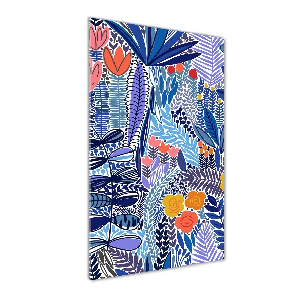 Quadro vetro verticale Fiori tropicali
