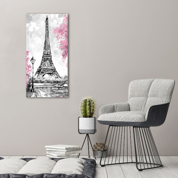 Quadro di vetro verticale Torre Eiffel Parigi