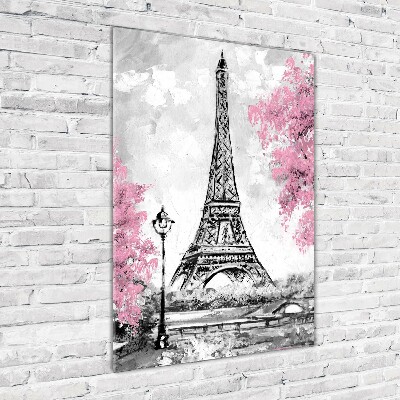 Quadro di vetro verticale Torre Eiffel Parigi
