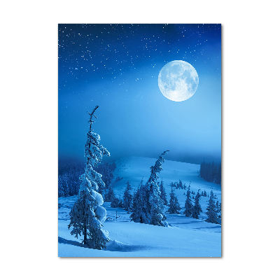 Quadro stampa su vetro verticale Luna piena