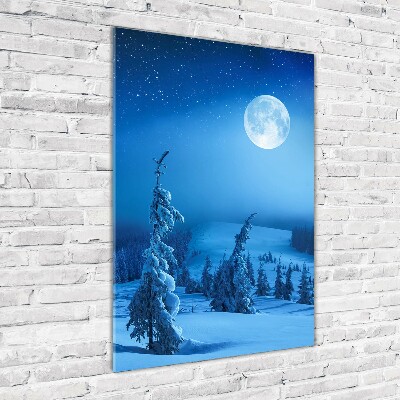 Quadro stampa su vetro verticale Luna piena