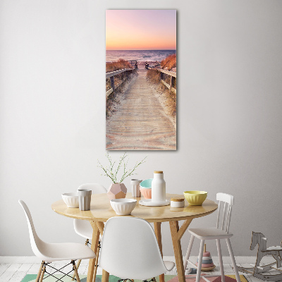 Quadro di vetro verticale Sentiero per la spiaggia