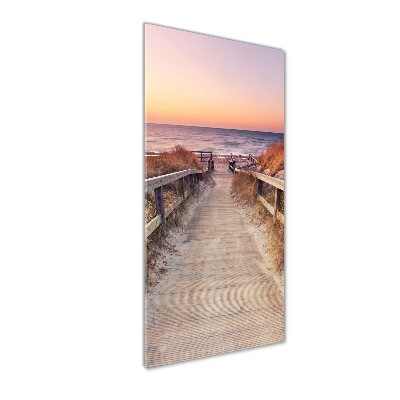 Quadro di vetro verticale Sentiero per la spiaggia