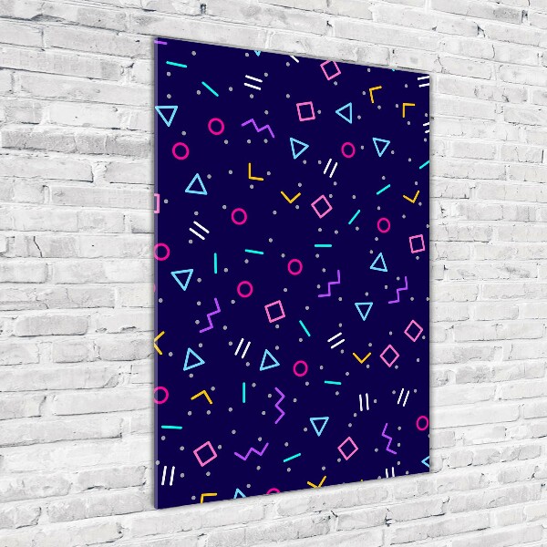 Quadro di vetro verticale Sfondo geometrico