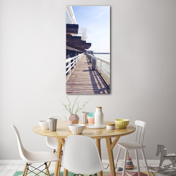 Quadro di vetro verticale Molo di Sopot