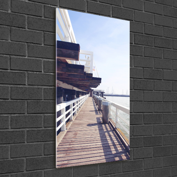 Quadro di vetro verticale Molo di Sopot