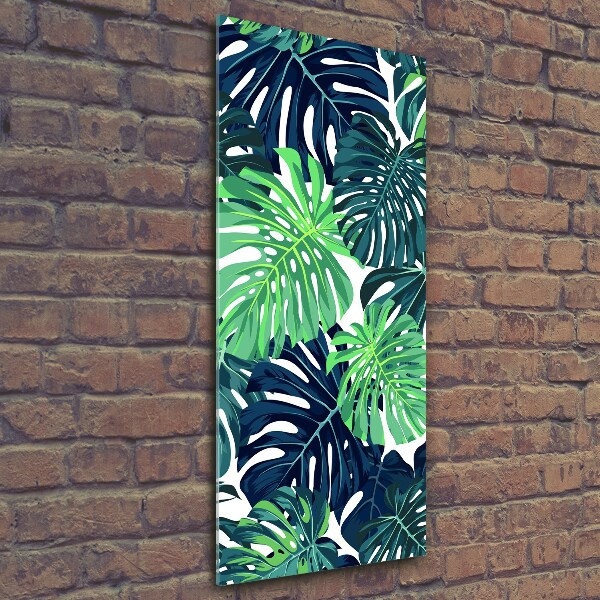 Quadro vetro verticale Foglie tropicali