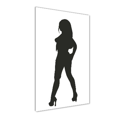 Quadro di vetro verticale Silhouette di una donna