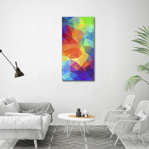 Quadro di vetro verticale Triangoli astratti