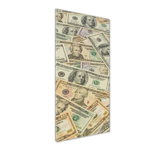 Quadro vetro verticale Banconote in dollari