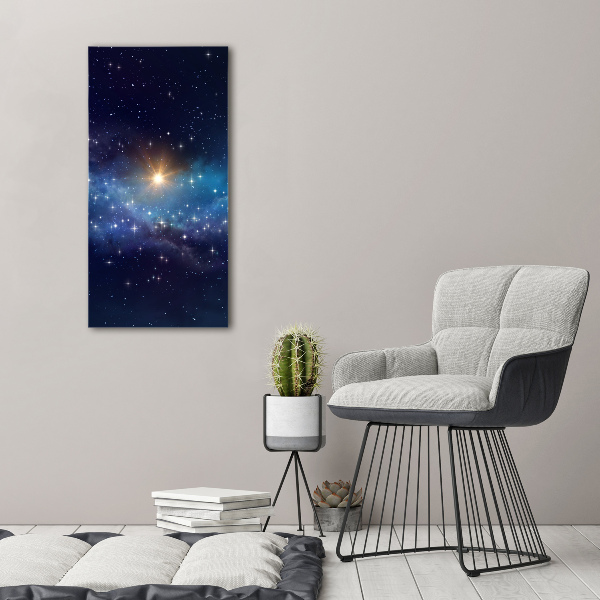 Quadro stampa su vetro verticale Cielo stellato