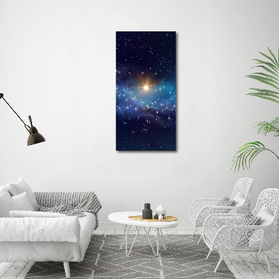 Quadro stampa su vetro verticale Cielo stellato