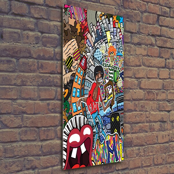 Quadro di vetro verticale Collage musicale