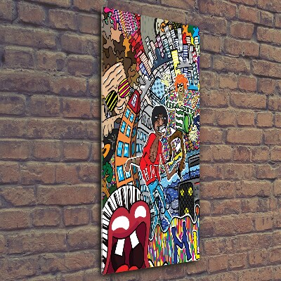 Quadro di vetro verticale Collage musicale