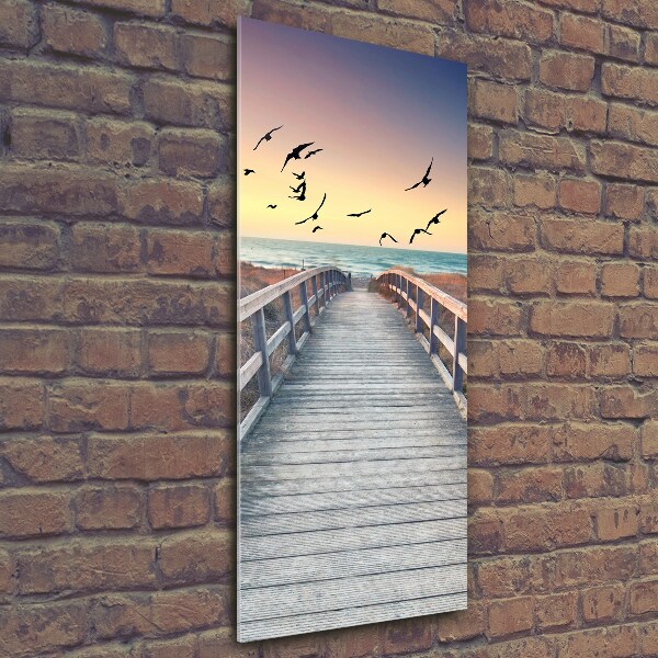 Quadro di vetro verticale Sentiero per la spiaggia