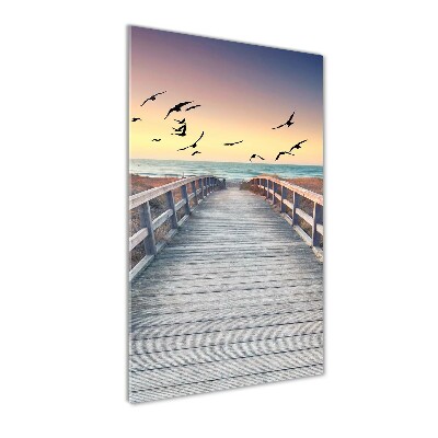 Quadro di vetro verticale Sentiero per la spiaggia