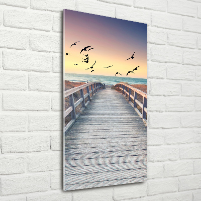 Quadro di vetro verticale Sentiero per la spiaggia