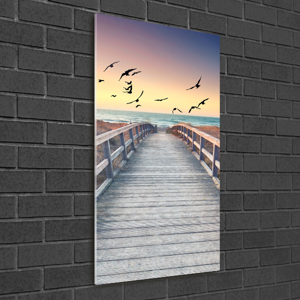 Quadro di vetro verticale Sentiero per la spiaggia