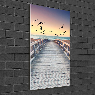 Quadro di vetro verticale Sentiero per la spiaggia