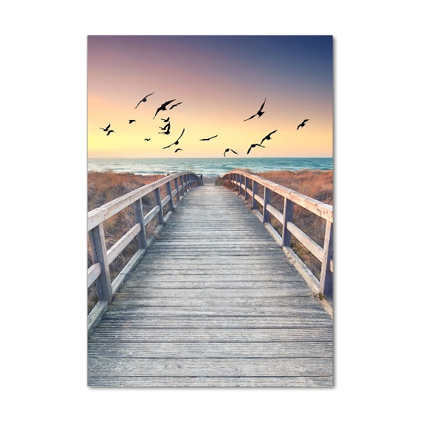 Quadro di vetro verticale Sentiero per la spiaggia