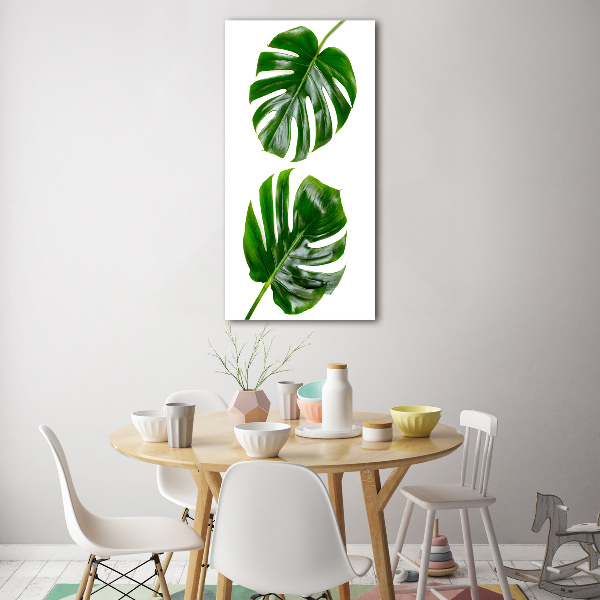 Quadro di vetro verticale Monstera