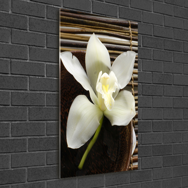 Quadro vetro verticale Orchidea