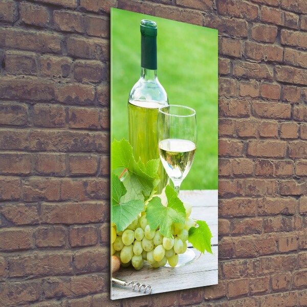 Quadro di vetro verticale Uva e vino