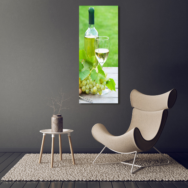 Quadro di vetro verticale Uva e vino