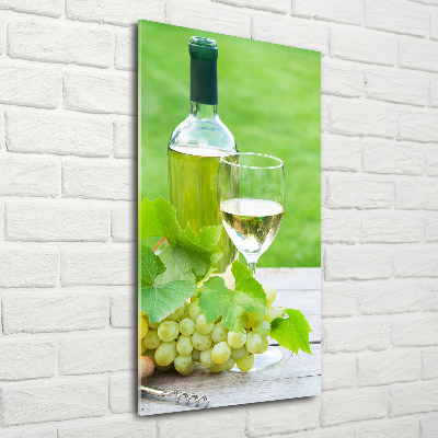 Quadro di vetro verticale Uva e vino