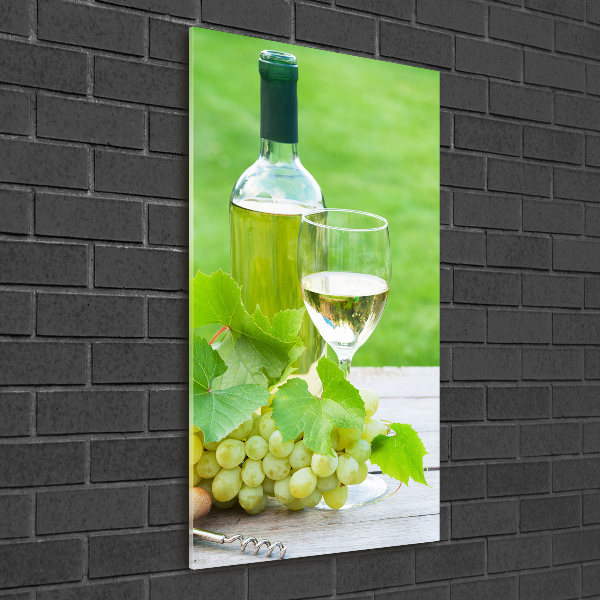 Quadro di vetro verticale Uva e vino
