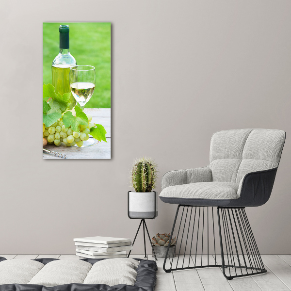 Quadro di vetro verticale Uva e vino