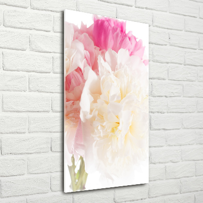 Quadro in vetro verticale Peonia