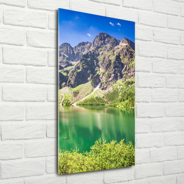 Quadro vetro verticale L'occhio del mare dei Monti Tatra