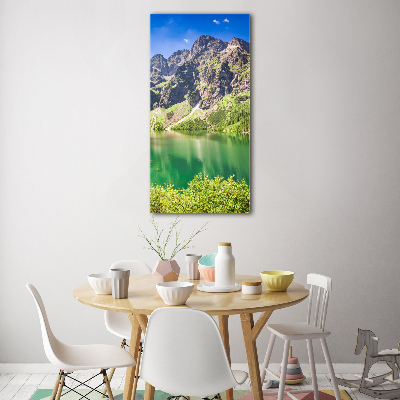 Quadro vetro verticale L'occhio del mare dei Monti Tatra