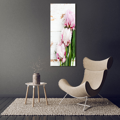 Quadro di vetro verticale Peonia
