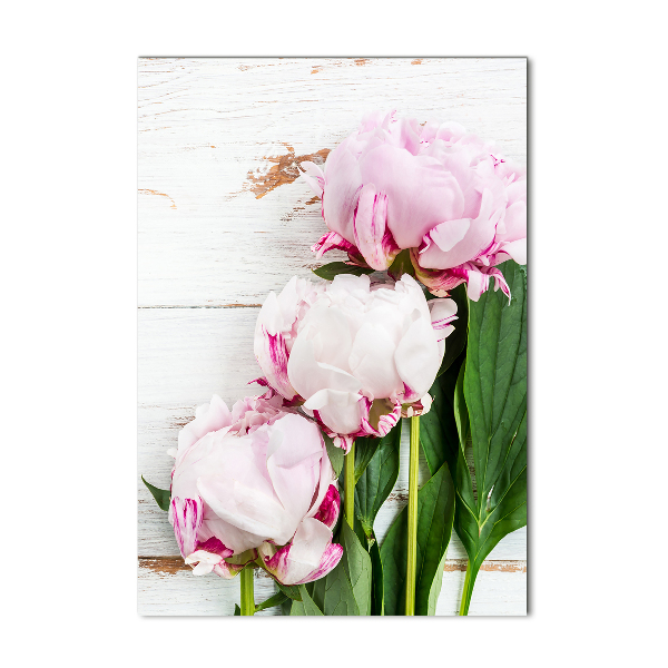 Quadro di vetro verticale Peonia
