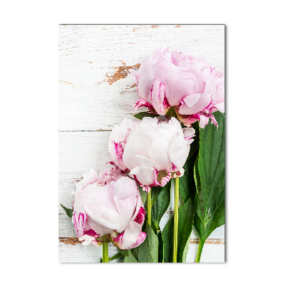 Quadro di vetro verticale Peonia