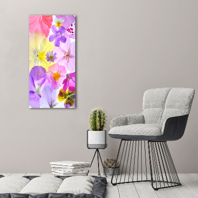 Quadro vetro verticale Fiori colorati