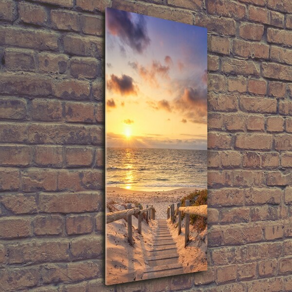 Quadro stampa su vetro verticale Sentiero per la spiaggia