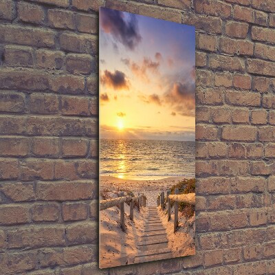 Quadro stampa su vetro verticale Sentiero per la spiaggia