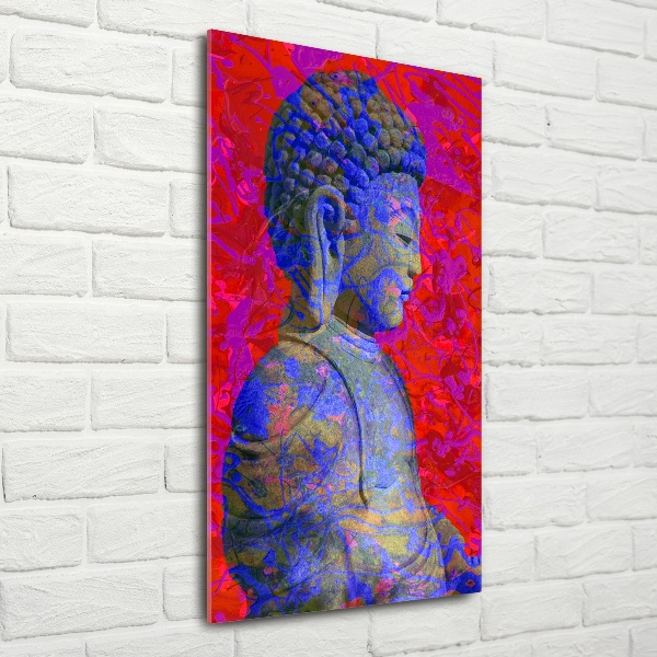 Quadro stampa su vetro verticale Buddha astratto