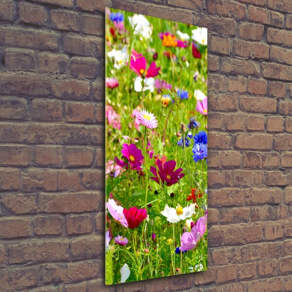 Quadro in vetro verticale Fiori selvatici