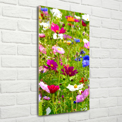 Quadro in vetro verticale Fiori selvatici