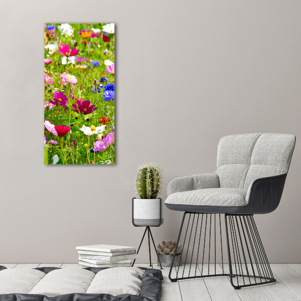 Quadro in vetro verticale Fiori selvatici