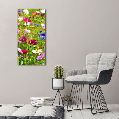 Quadro in vetro verticale Fiori selvatici
